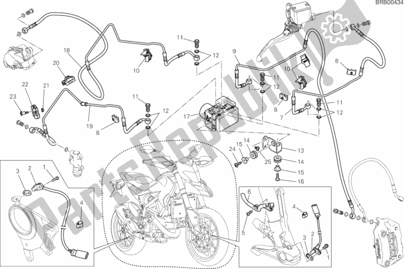 Todas as partes de Sistema De Freio Antitravamento (abs) do Ducati Hypermotard USA 821 2013